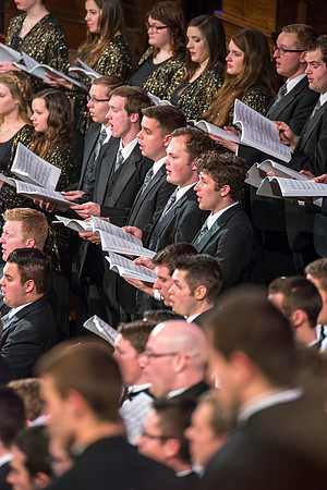 Performers of Brigham Young University - Idaho perform Robert Cundick's 'The Redeemer' at the tabernacle in Temple Square. Photo by Ryan Chase.