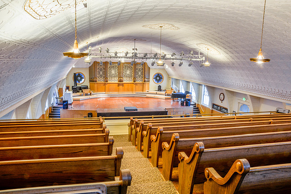 The Rexburg Tabernacle is a local landmark and houses the Teton Flood Museum.