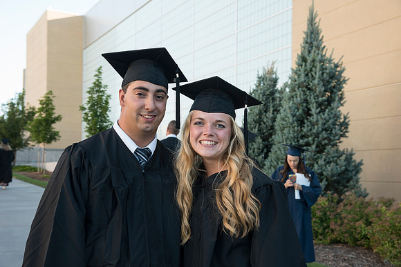Students of Brigham Young University-Idaho at graduation of the Spring 2016 semester. Photo by Ryan Chase.