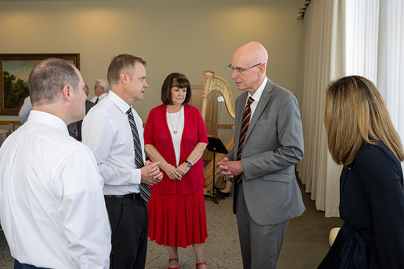 A reception for President Henry J Eyring and his wife Kelly to express their gratitude to employees of BYU-Idaho.