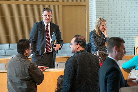Parents meet with President and Sister Gilbert along with others members of the Executive Office during a Q&A.