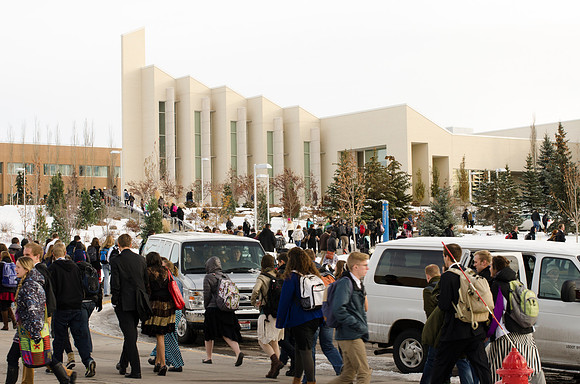 Students walk out after devotional