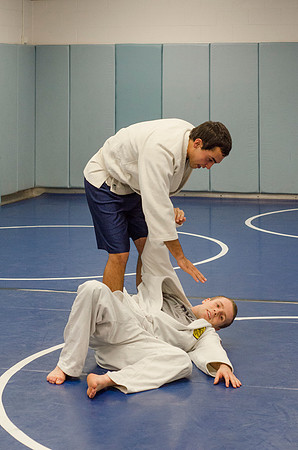 BYU-Idaho students learning Jiu-jitsu in the wrestling room at the Hart