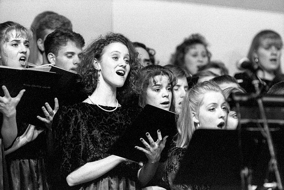Members of the Choir singing a piece