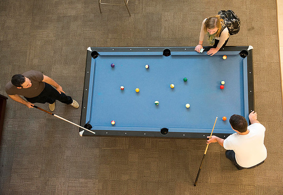 A little game time at the pool table.