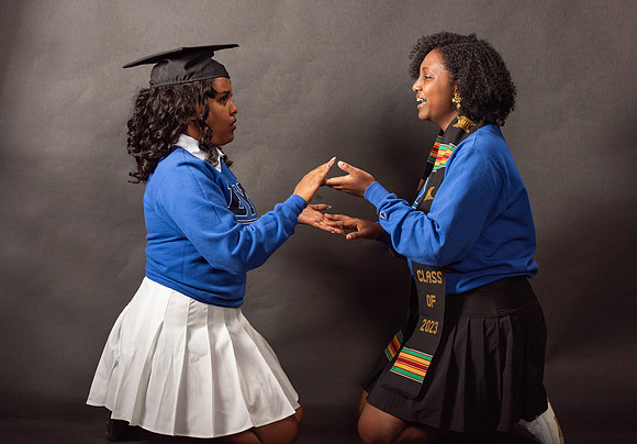 Graduation Portraits of Hermela Denboba and Hana Edossa.