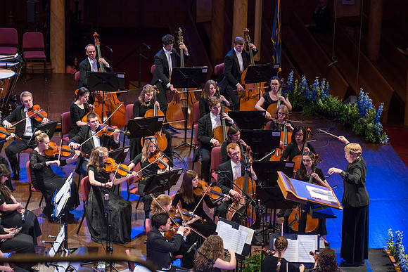 Performers of Brigham Young University - Idaho perform Robert Cundick's 'The Redeemer' at the tabernacle in Temple Square. Photo by Ryan Chase.
