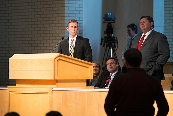 Parents meet with President and Sister Gilbert along with others members of the Executive Office during a Q&A.