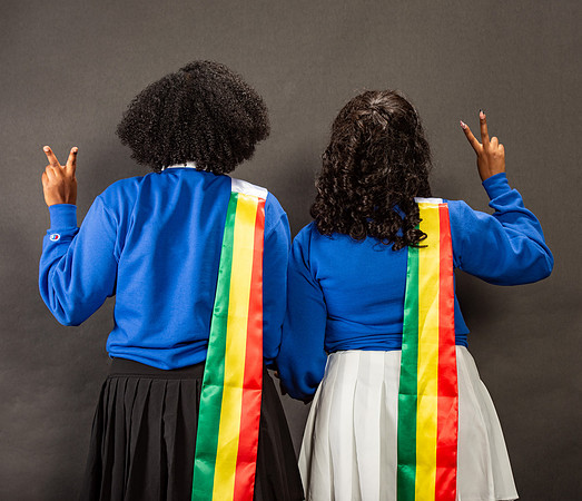 Graduation Portraits of Hermela Denboba and Hana Edossa.