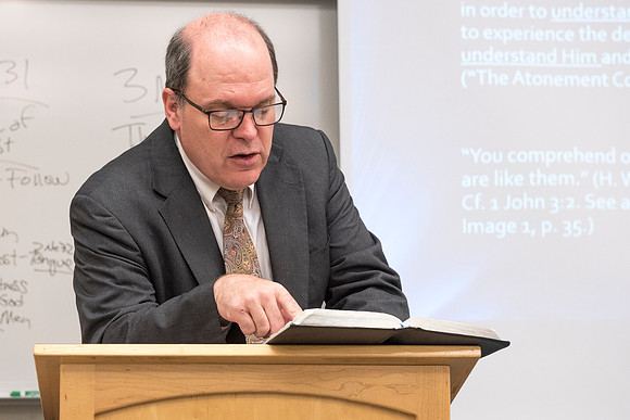 Jeff Chapman, one on the Religion instructors, teaches the Foundations of the Restoration course on campus.