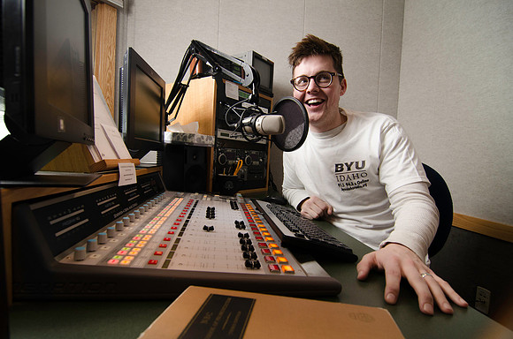 Jay Warnick, student radio dj for KBYR/KBYI BYU-Idaho Radio
