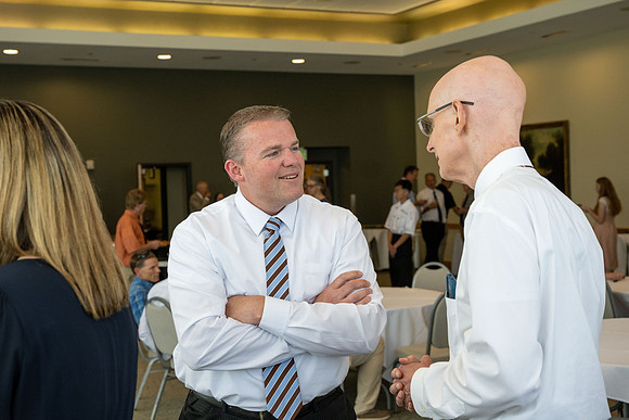 A reception for President Henry J Eyring and his wife Kelly to express their gratitude to employees of BYU-Idaho.