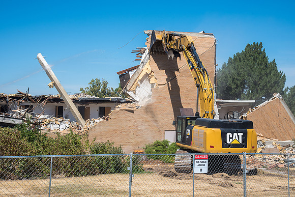 Big D Construction doing some major Destruction to the Kirkham Building.