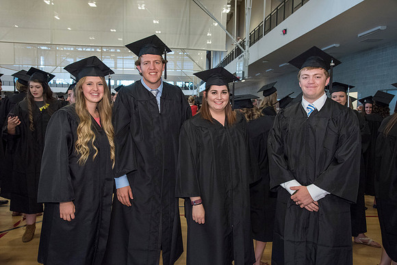 Students of Brigham Young University-Idaho prior to convocation of the Spring 2016 semester. Photo by Ryan Chase.