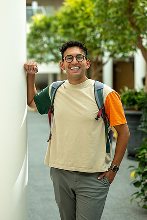 Student on campus for Admissions Viewbook.