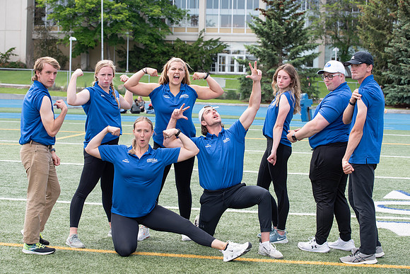 Students participate in a Speed and Agility Camp at the BYU-Idaho stadium.