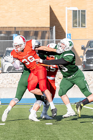 Students gather at the stadium to watch the football championship.