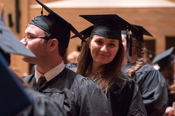 Students of Brigham Young University-Idaho at graduation of the Spring 2016 semester. Photo by Ryan Chase.