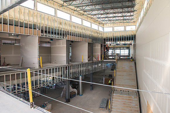 Construction continues on the new Science Technology Building.