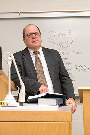 Jeff Chapman, one on the Religion instructors, teaches the Foundations of the Restoration course on campus.