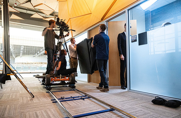 Media creations video production in the Career Center. Aug 2022