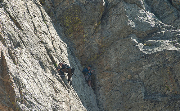 A massive rock buttress, several hundred feet tall on the South boundry of the Jackson Hole Ski resort. (Rock climbing video shoot directed by Michael Ballard and assisted by Taylor Ray. Scott Hurst b