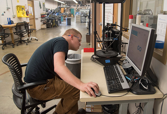 The mechanical engineering department has two 3D printers available for students to make 3D prints.