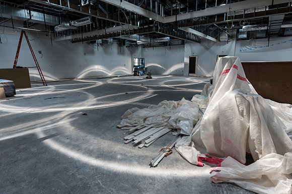 Faculty Members tour the new science building while it is still under construction.