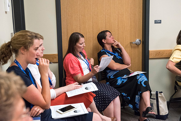 Faculty participate in breakout sessions as part of the Online Learning & Teaching Conference.