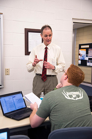 Mechanical Engineering instructor, Russell Daines, teaches the Fluid Mechanics course in the Austin building.
