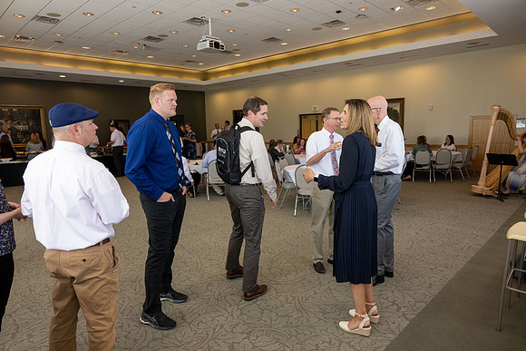 A reception for President Henry J Eyring and his wife Kelly to express their gratitude to employees of BYU-Idaho.