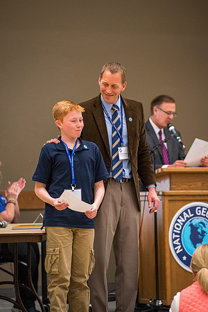 Preston Wilde is awarded third place at the Idaho State Geography Bee hosted by National Geographic and Brigham Young University-Idaho.