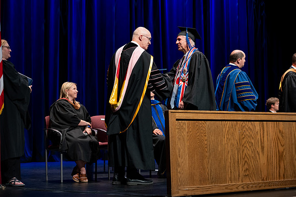 Graduates during convocation for the College of Performing and Visual Arts.