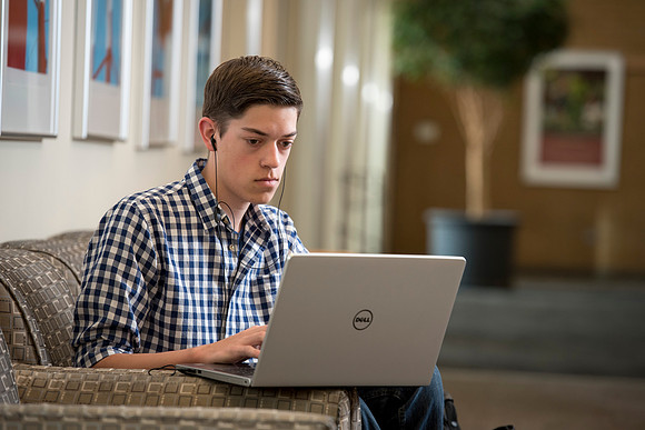 Peter Marshall finds a quiet place to study in the MC.