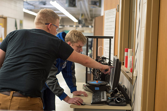 The mechanical engineering department has two 3D printers available for students to make 3D prints.