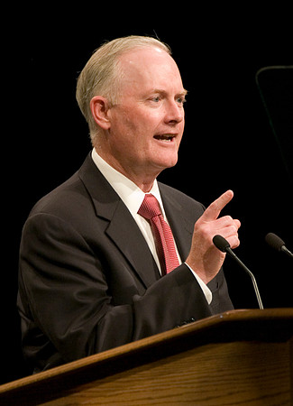 President Kim B. Clark speaks at devotional.