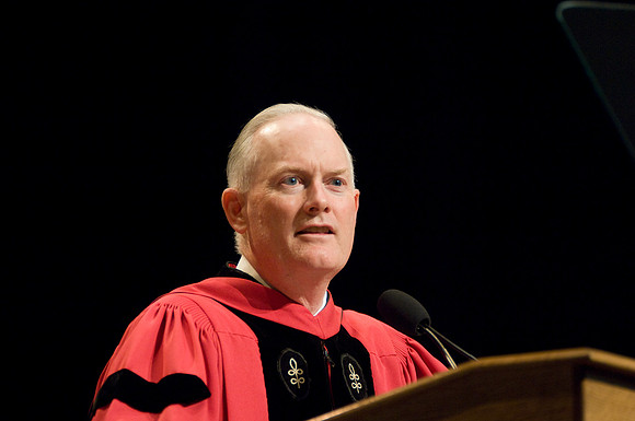 President Kim B. Clark speaks during commencement.