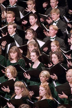 1999 Sacred Music Performance in the Snow Barrus Concert Hall. Commissioned composition by Merrill Jenson. Featuring Ricks College Symphony Orchestra, Collegiate Singers, and Concert Chorale with LDS