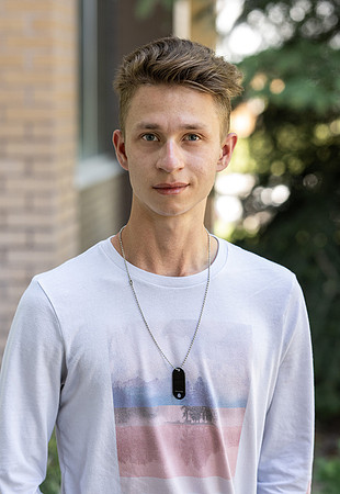 Student on campus for Admissions Viewbook.