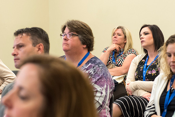 Faculty participate in breakout sessions as part of the Online Learning & Teaching Conference.