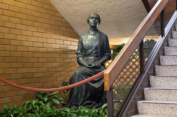 Statue of Eliza R. Snow in the Snow building lobby.