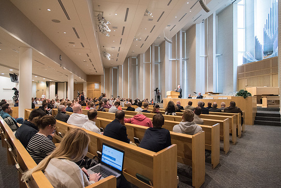 Brother Richard E. Turley, Jr speaks at the University Forum about Joseph Smith, Teenage Prophet