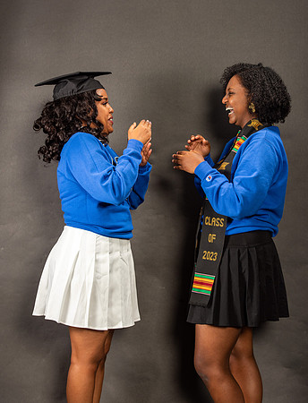 Graduation Portraits of Hermela Denboba and Hana Edossa.