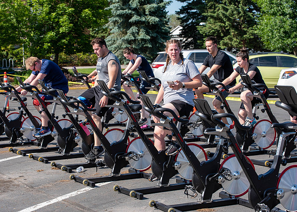 Students swim, bike, and run at the Hart Pool, and at the stadium Field.