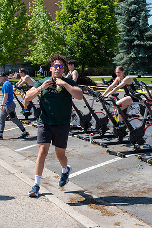 Students swim, bike, and run at the Hart Pool, and at the stadium Field.