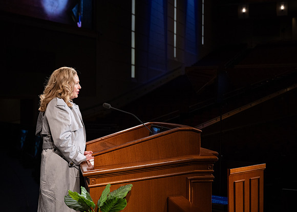 Devotional rehearsal for President Meredith in the BYUI Center