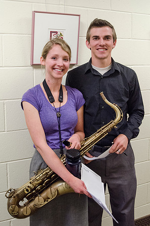 Robert &amp; Heather waiting to play for their professor in the Snow Building