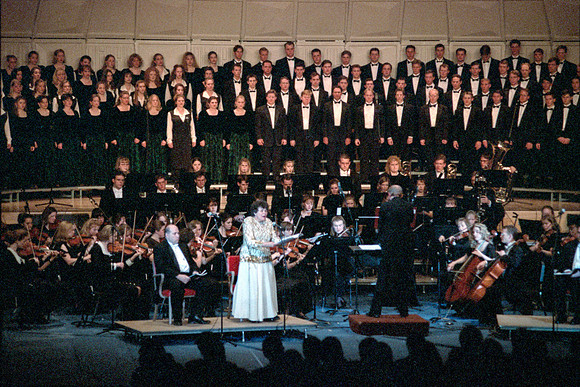 Shari Pack, faculty member, sings a solo for Imanuel
