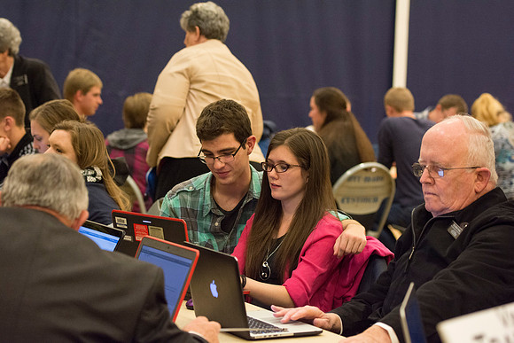 Students do a variety of service activies together with their dates.