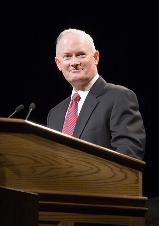 President Kim B. Clark speaks at devotional.
